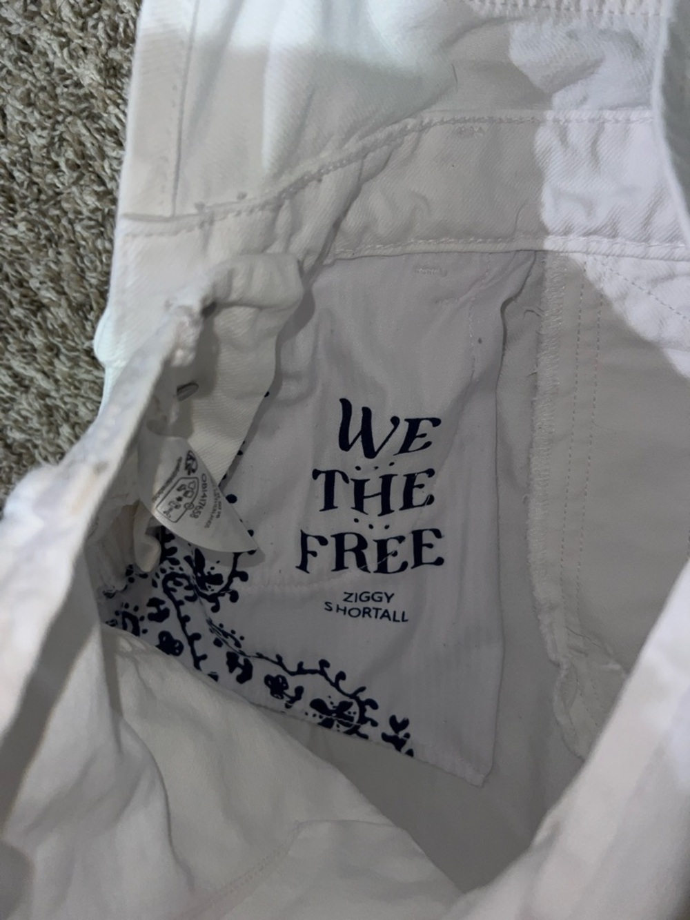 We The Free! White Denim Ziggy Shortalls SZ Medium {beach, resort, vacay, lake} - Picture 13 of 14